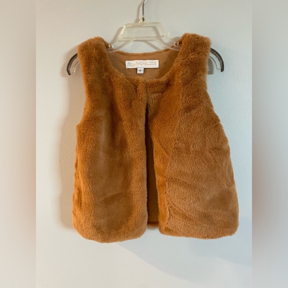 Rachel Zoe Faux Fur Vest in camel girls size 4T